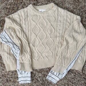 Cable Knit Cream Sweater